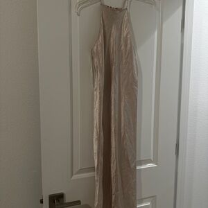 Aritzia Babaton Champagne Halter Midi Dress